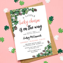 Lucky Charm on Way Girl Baby shower