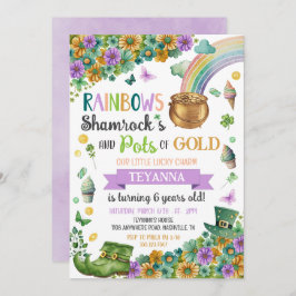 Lucky Charm Pot of Gold Rainbow Sunflower Birthday Kaart