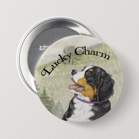 Lucky Charm Ronde Button 7,6 Cm (Voorkant /achterkant)