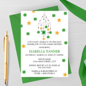 Lucky Charm Shamrock and Star Mobile Baby Shower Kaart