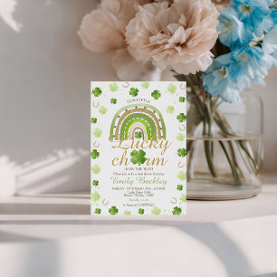 Lucky Charm Shamrock Baby Shower Uitnodiging