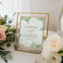 Lucky Charm Shamrock Diaper Raffle Sign Reclamebord Met Voetstuk