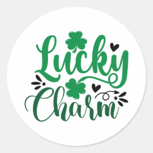 Lucky Charm Shamrock Ronde Sticker