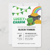 Lucky Charm Shamrock St. Patrick's Day Baby Shower Kaart (Voorkant)