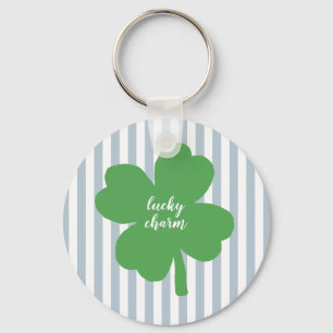 Lucky Charm Shamrock Stripe Painting Sleutelhanger