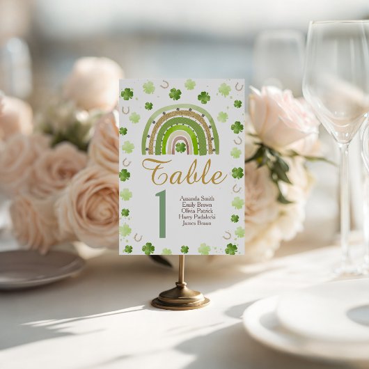 Lucky Charm Shamrock Table Number Reclamebord Met Voetstuk