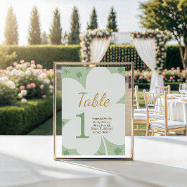 Lucky Charm Shamrock Table Number Reclamebord Met Voetstuk