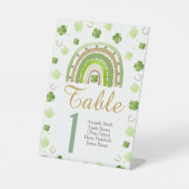 Lucky Charm Shamrock Table Number Reclamebord Met Voetstuk (Voorkant)