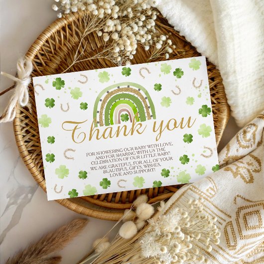 Lucky Charm Shamrock Thank You Card Informatiekaartje