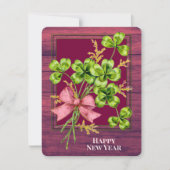 Lucky Charm Shamrocks  Cute Happy Nieuwjaar Feestdagenkaart (Voorkant)