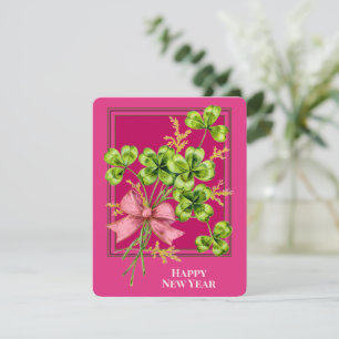 Lucky Charm Shamrocks  Cute Happy Nieuwjaar Feestdagenkaart