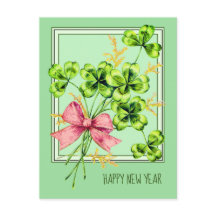 Lucky Charm Shamrocks  Cute Happy Nieuwjaar
