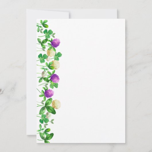 Lucky Charm Shamrocks en Clover Baby shower Kaart (Achterkant)