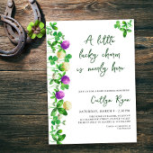 Lucky Charm Shamrocks en Clover Baby shower Kaart