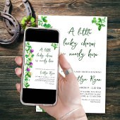 Lucky Charm Shamrocks en Clover Baby shower Kaart