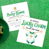 Lucky Charm Square Baby shower Invitation Kaart