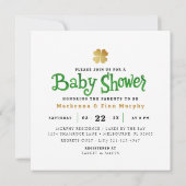 Lucky Charm Square Baby shower Invitation Kaart (Achterkant)