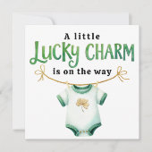 Lucky Charm Square Baby shower Invitation Kaart (Voorkant)