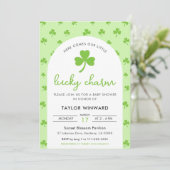 Lucky Charm St. Patrick's Day Baby Shower Kaart (Staand voorkant)