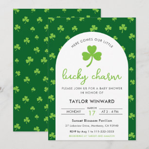 Lucky Charm St. Patrick's Day Baby Shower Kaart
