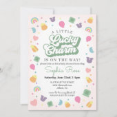 Lucky Charm St Patricks Day Baby shower Uitnodigin Kaart (Voorkant)