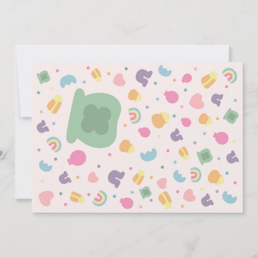 Lucky Charm St Patricks Day Baby shower Uitnodigin Kaart (Achterkant)