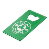 Lucky Charm  St Patrick's Day Creditkaart Flessenopener (Voorkant Gekanteld)
