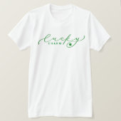 Lucky Charm St. Patrick's Day Cute Green Script T-shirt (Design voorkant)