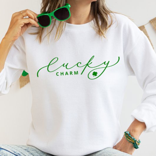 Lucky Charm St. Patrick's Day Cute Green Script Trui