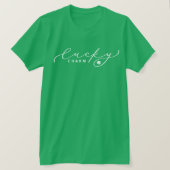 Lucky Charm St. Patrick's Day Cute White Script T-shirt (Design voorkant)