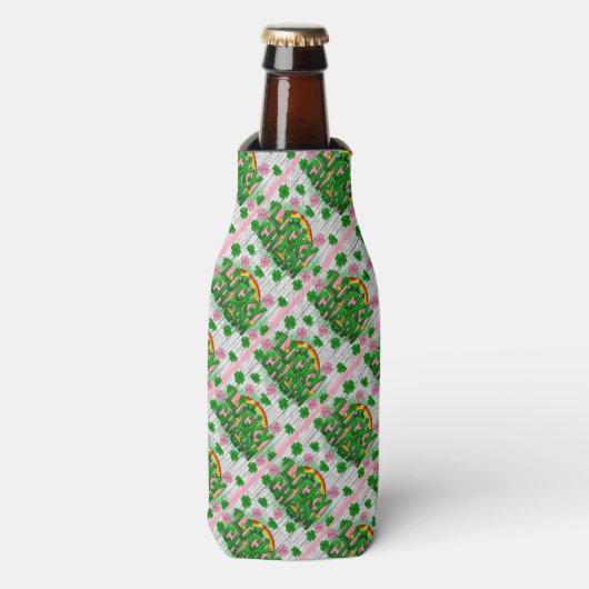 Lucky Charm St. Patrick's Day Design Flesjeskoeler (Fles Voorkant)