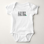 Lucky Charm St Patricks Day Lucky Clover Romper (Voorkant)