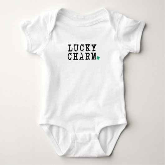 Lucky Charm St Patricks Day Lucky Clover Romper (Voorkant)