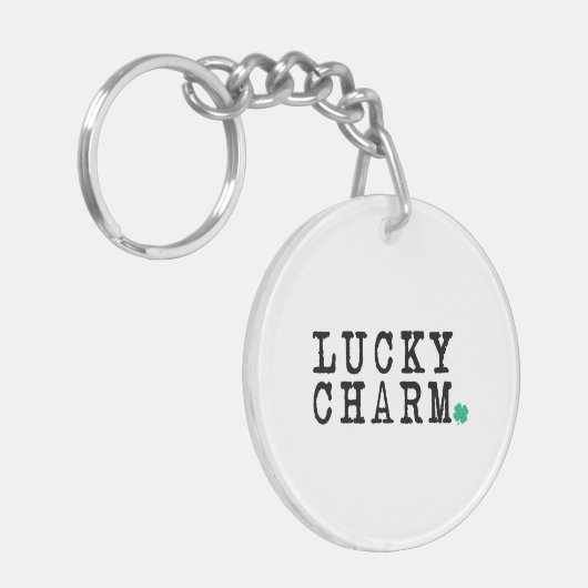 Lucky Charm St Patricks Day Lucky Clover Sleutelhanger (Voorkant Links)