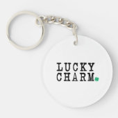 Lucky Charm St Patricks Day Lucky Clover Sleutelhanger (Voorkant)