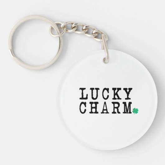 Lucky Charm St Patricks Day Lucky Clover Sleutelhanger (Voorkant)