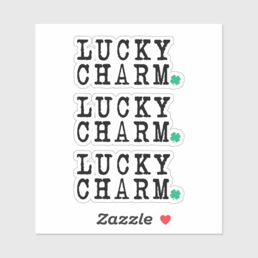 Lucky Charm St Patricks Day Lucky Clover Sticker (Vel)