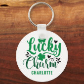 Lucky Charm St Patricks Day Personalized Sleutelha Sleutelhanger (Voorkant)