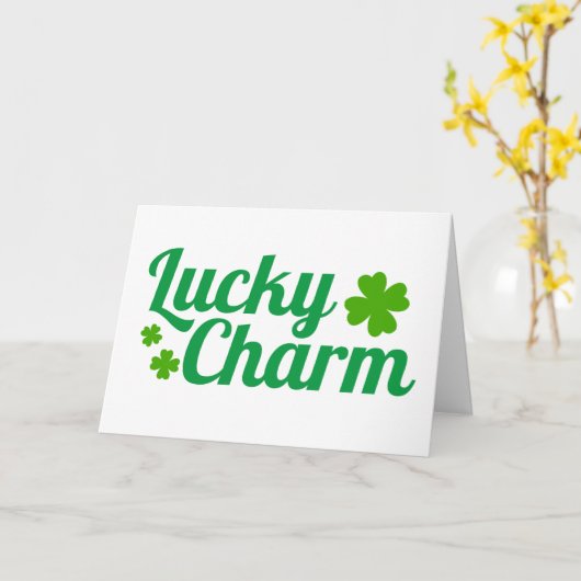 Lucky Charm St. Patrick's Day Shamrock Kaart (Gele Bloem)