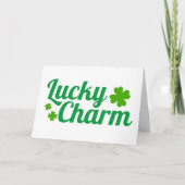 Lucky Charm St. Patrick's Day Shamrock Kaart (Voorkant)