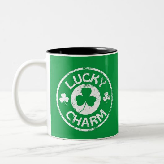 Lucky Charm  St Patrick's Day Tweekleurige Koffiemok (Links)