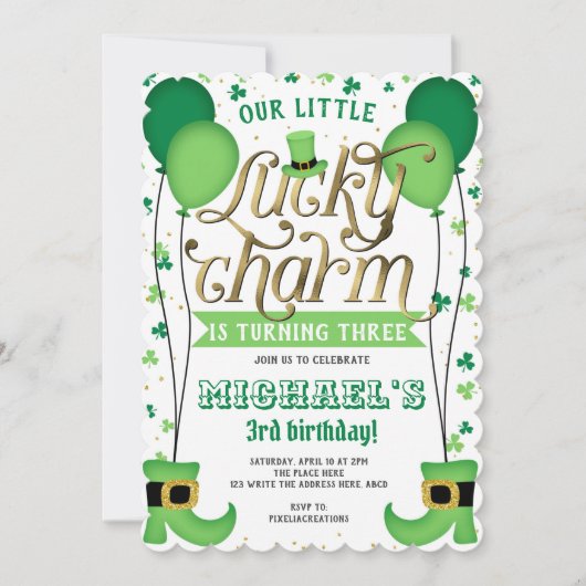 Lucky Charm, St Patrick's Day, Verjaardag Kaart (Voorkant)