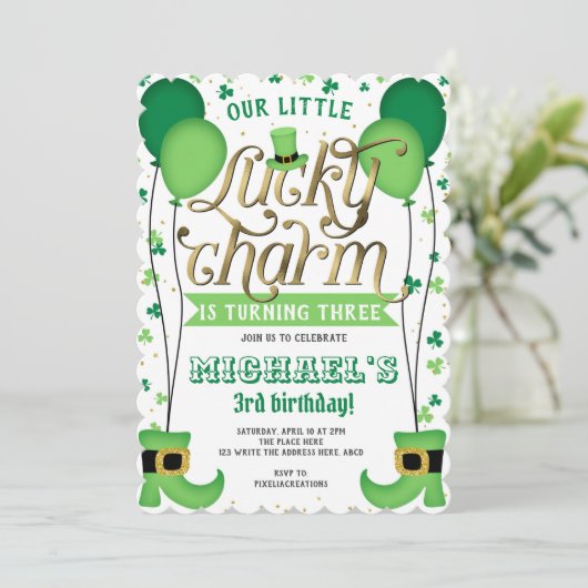 Lucky Charm, St Patrick's Day, Verjaardag Kaart (Staand voorkant)