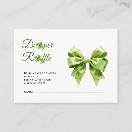 Lucky charm St. Patrick's luier loterij douche Informatiekaartje (Voorkant)