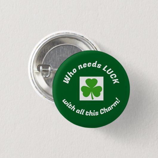 Lucky Charm St. Patty's Ronde Button 3,2 Cm (Voorkant /achterkant)