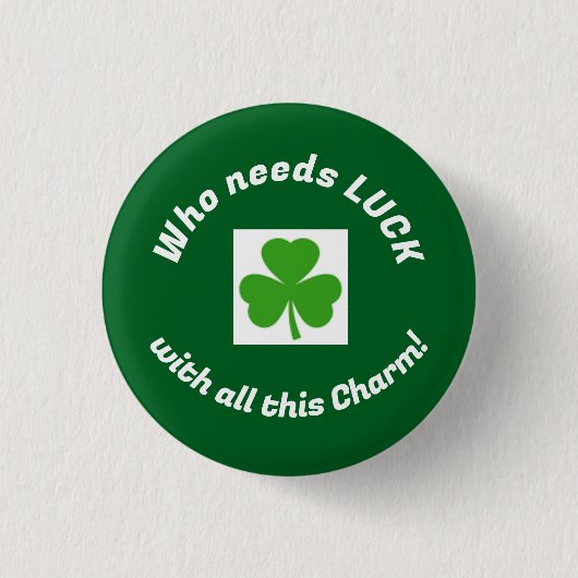 Lucky Charm St. Patty's Ronde Button 3,2 Cm (Voorkant)