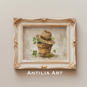 Lucky Charm Stilleven Four Leaf Clover & Shamrock Poster