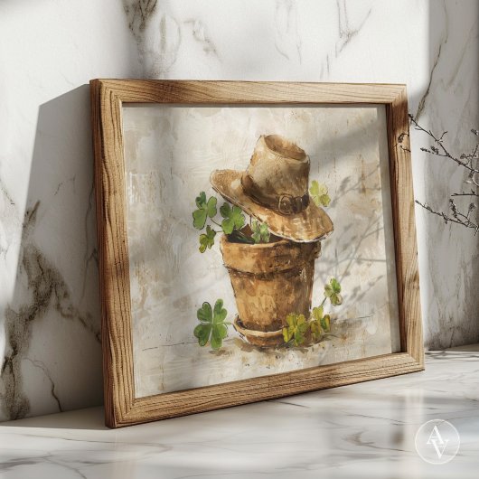 Lucky Charm Stilleven Four Leaf Clover & Shamrock Poster