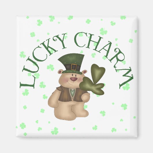 Lucky Charm Teddy Bear Magnet (Voorkant)