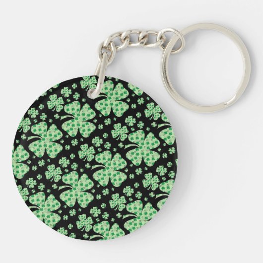 Lucky Charm Vier Leaf Clover Sleutelhanger (Achterkant)